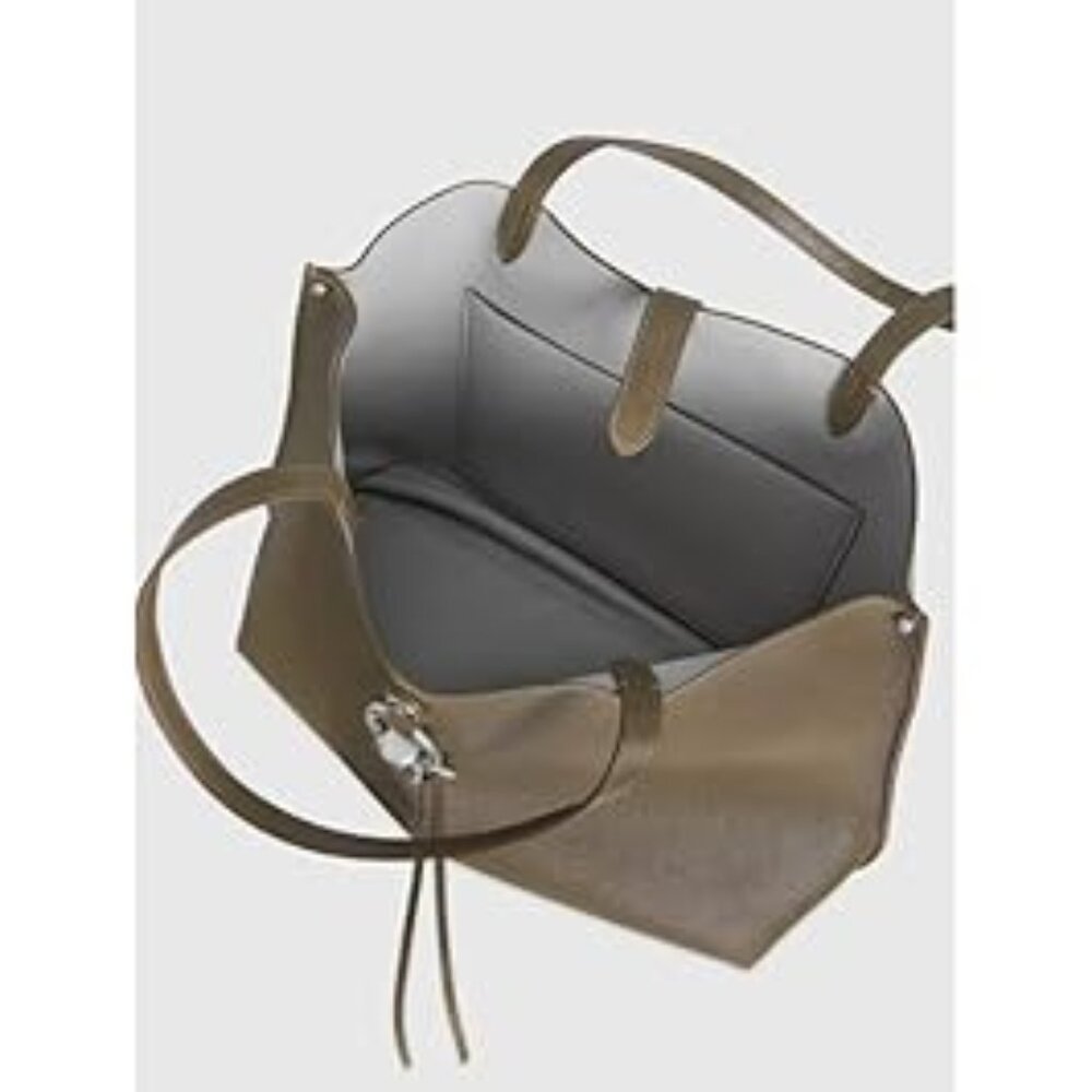 Rebecca Minkoff Megan Tote Bag Women Work Purse Large Leather Seaweed Palladium - Picture 4 of 4